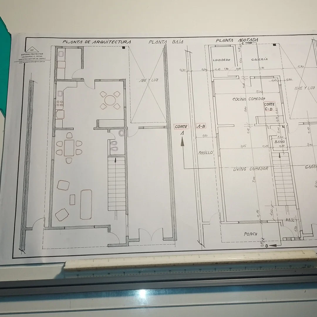 Planta baja de una vivienda en dos plantas
